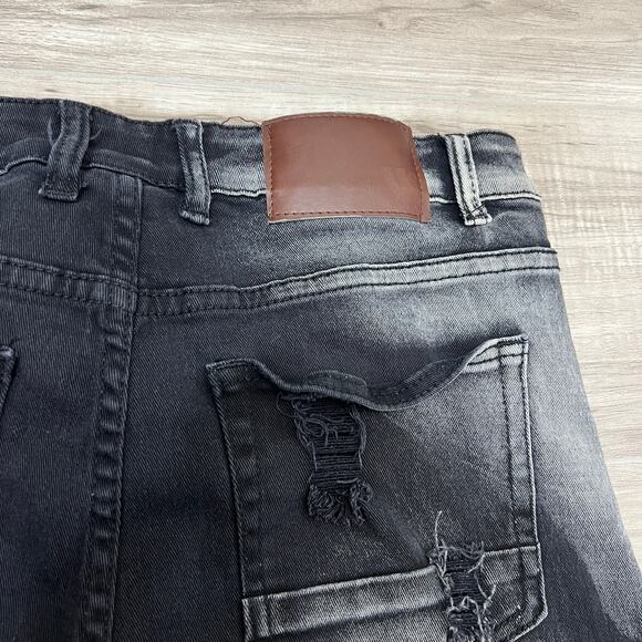 Waimea Distressed Black/ Gray Skinny Fit Jeans Size 34 - Picture 11 of 11